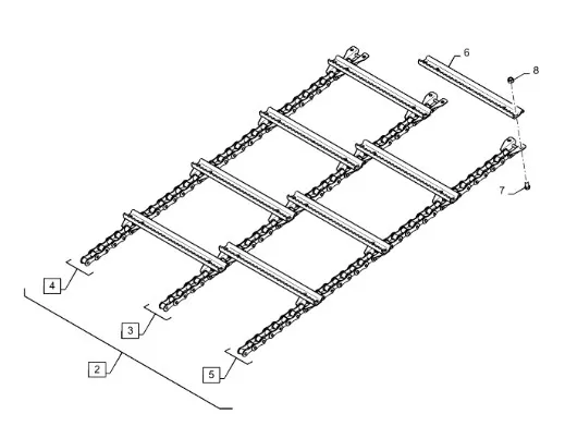 87372056 - Транспортер в сб. (3ц., 112зв., 28пл.) кам. накл. CR8070, CR7.90 до 15г.в.